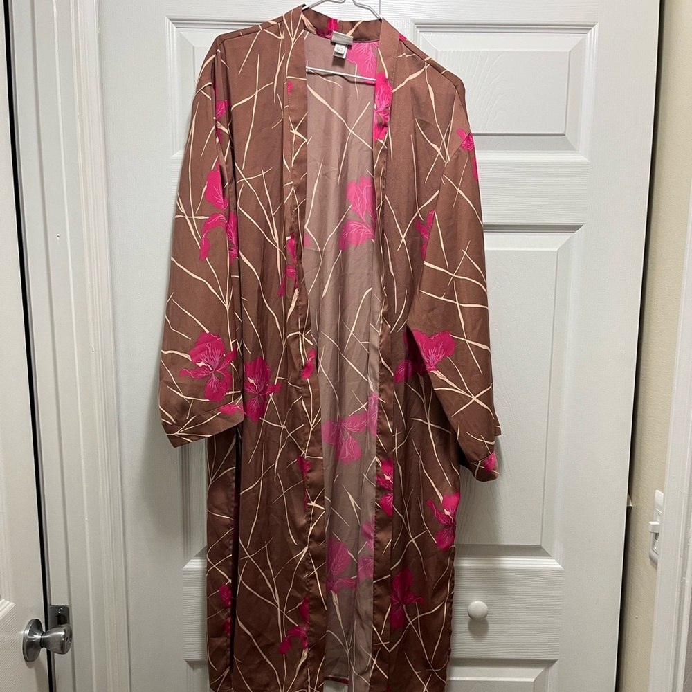 A New Day Elegant Brown and Pink Women's duster